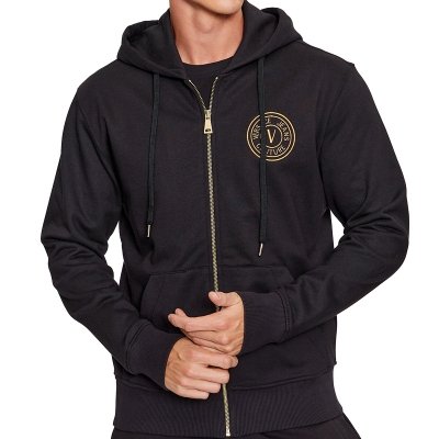 Bluza męska Versace Jeans Couture czarna rozpinana z kapturem