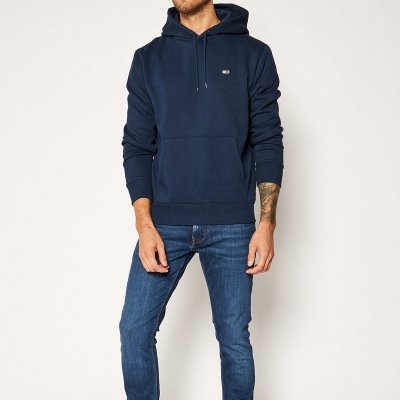 Bluza Tommy Jeans męska granatowa kangurka z kapturem