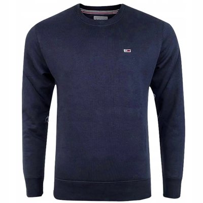 Bluza Tommy Jeans męska granatowa wkładana przez głowę bawełniana