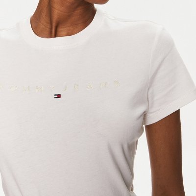 T-shirt Tommy Jeans koszulka bluzka damska kremowa