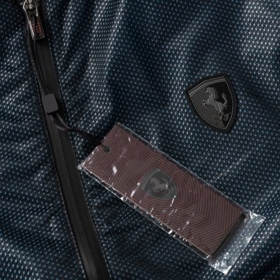 Puma Ferrari kurtka damska czarna turkusowa rozpinana bez kaptura wiatrówka