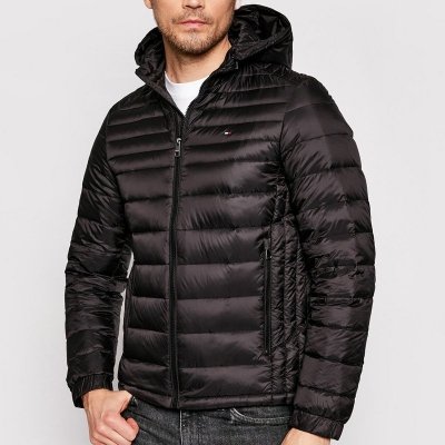 Kurtka męska Tommy Hilfiger jesień przejściowa czarna z kapturem
