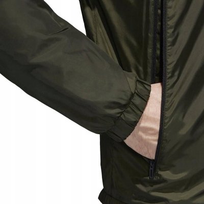 Kurtka męska Adidas sportowa przejściowa jesienna zielona z kapturem