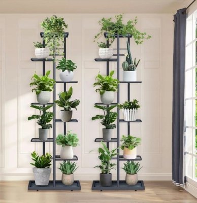 Stojak metalowy na kwiaty i doniczki 8-poziomowy kwietnik piętrowy