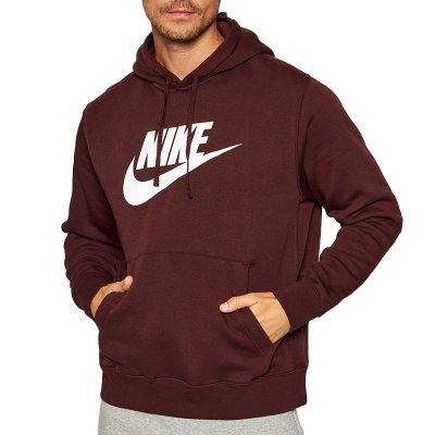 Nike bluza męska kangurka bordowa z nadrukiem