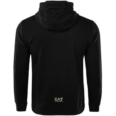 Bluza Emporio Armani EA7 męska czarna z kapturem złote logo