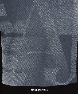 Armani Jeans bluza czarna męska duże logo bawełniana