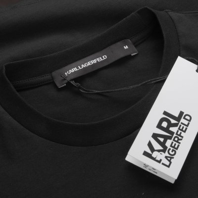 Karl Lagerfeld t-shirt koszulka czarna logo na piersi bawełniana