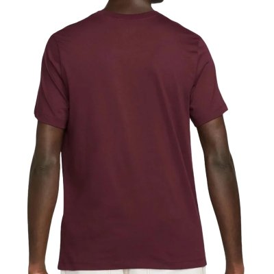 Nike t-shirt na krótki rękaw koszulka męska bordowa z nadrukiem