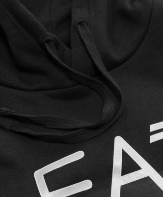 Bluza Emporio Armani EA7 męska czarna z kapturem duże logo