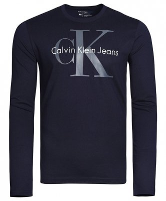 Longsleeve koszulka Calvin Klein Jeans na długi rękaw męska granatowa