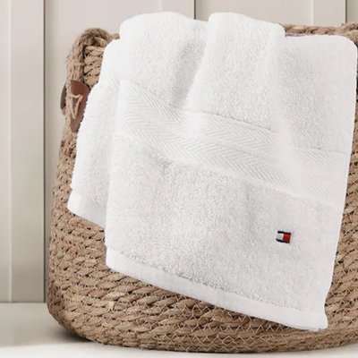 Zestaw ręcznik biały Tommy Hilfiger bawełniany 2 sztuki