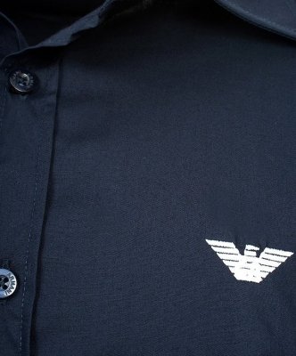Emporio Armani koszula granatowa Slim Fit męska logo