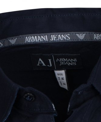 Koszula Armani Jeans granatowa Slim Fit męska logo
