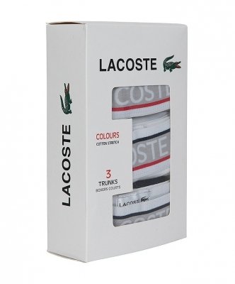 Bokserki Lacoste czarne białe szare majtki męskie 3 pary