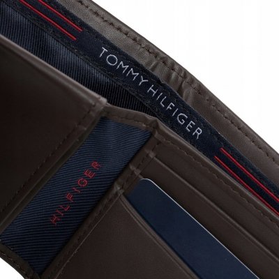 Portfel Tommy Hilfiger męski brązowy na banknoty karty i dokumenty skórzany