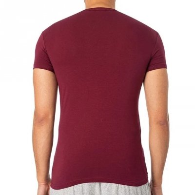 Emporio Armani t-shirt koszulka męska 2 sztuki granatowa i bordowa