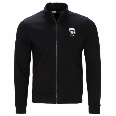 Bluza Karl Lagerfeld męska ze stójką rozpinana czarna