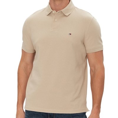 Polówka polo Tommy Hilfiger męska beżowa Regular Fit małe logo bawełniana
