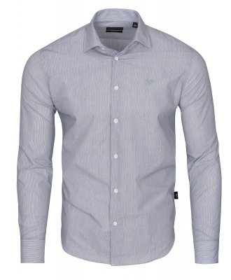 Emporio Armani koszula szara Modern Fit męska w paski