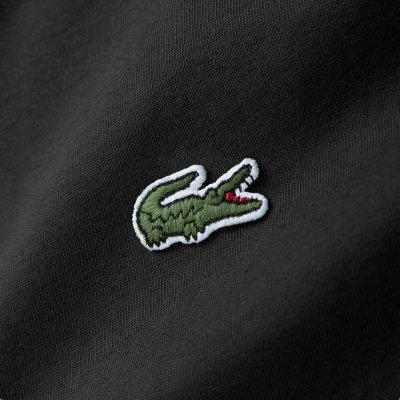 T-shirt koszulka Lacoste męska czarna z okrągłym dekoldem bawełniana