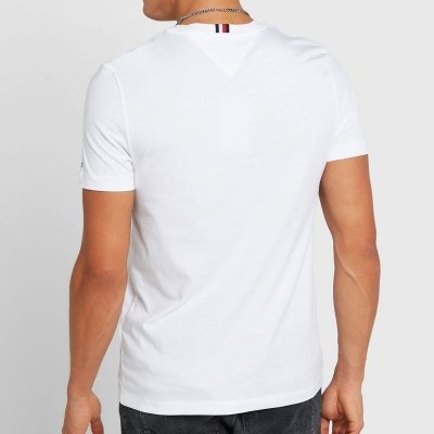 T-shirt Tommy Hilfiger koszulka męska z okrągłym dekoldem biała duże logo