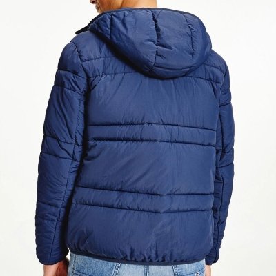 Kurtka męska Tommy Jeans zimowa niebieska z kapturem