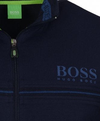 Komplet dresowy spodnie bluza Hugo Boss męski granatowy bluza ze stójką