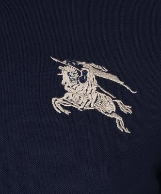 Burberry koszulka polo polówka męska Slim Fit granatowa z kołnierzykiem