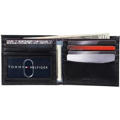 Portfel Tommy Hilfiger męski czarny na banknoty karty i dokumenty skórzany