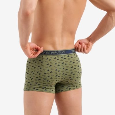 Bokserki Emporio Armani majtki męskie 3 pary granatowe i oliwkowe