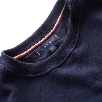 Bluza Tommy Hilfiger męska granatowa wkładana przez głowę bawełniana