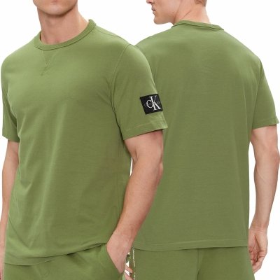 T-shirt Calvin Klein Jeans koszulka męska z okrągłym dekoldem zielona