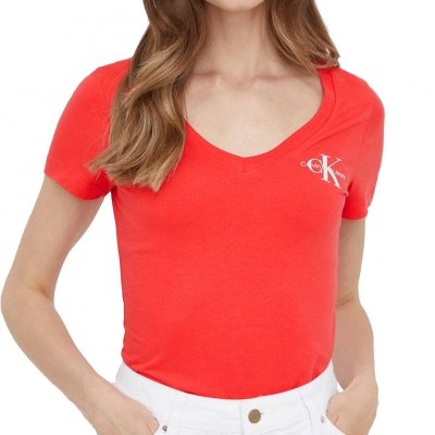 T-shirt Calvin Klein koszulka bluzka damska koralowa