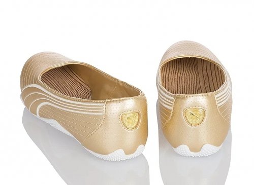 Buty balerinki Puma damskie złote skórzane