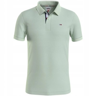Polo Tommy Jeans polówka męska z kołnierzykiem miętowa