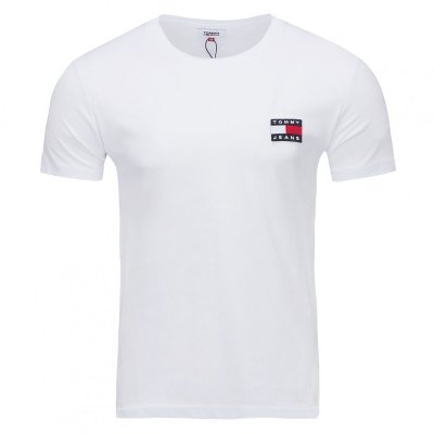T-shirt Tommy Jeans koszulka męska z okrągłym dekoldem biała