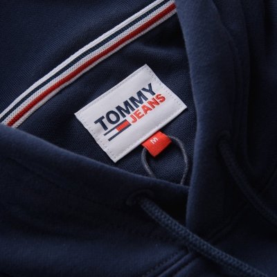 Bluza Tommy Jeans męska granatowa rozpinana z kapturem