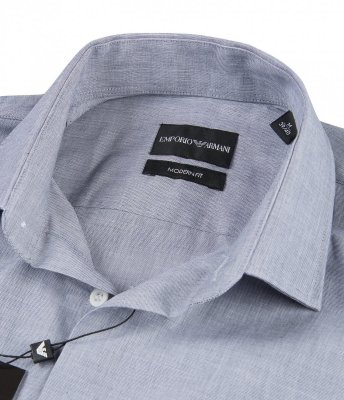 Emporio Armani koszula szara Modern Fit męska logo