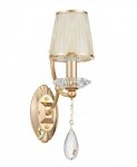 Lampa ścienna - Kryształowy Kinkiet Złoty - Dominni W1