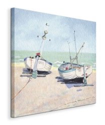Two Moored Boats - Obraz na płótnie