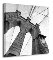Obraz na płótnie - Brooklyn Bridge Wide Angle 3 - 40x40 cm