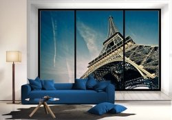 Fototapeta na ścianę - Wieża Eiffela (window) - 366x254 cm 
