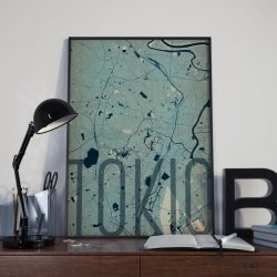 Plakat ścienny - Tokio - Artystyczna mapa - 50x70 cm