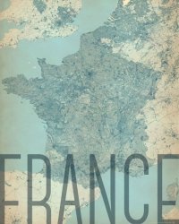 France, vintage - mapa