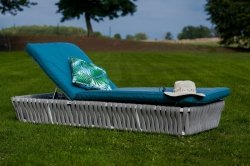 Łóżko do ogrodu - Aluminiowe przeplatane sznurem - CORDA