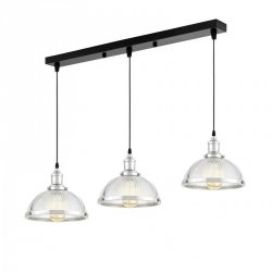 POTRÓJNA LAMPA WISZĄCA LOFT CHROMOWANA BRICO W3 PRO