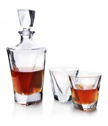 Karafka - 6 szklanek do whisky - Zestaw TRIANGLE 780ml/280ml