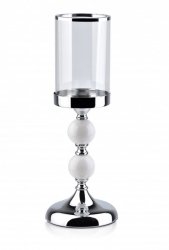 Świecznik - Lampion, szklany - Duży - Chantal SR - 13x37cm