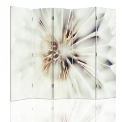 Parawan dekoracyjny - Białe kwiaty - Dwustronny 5 części